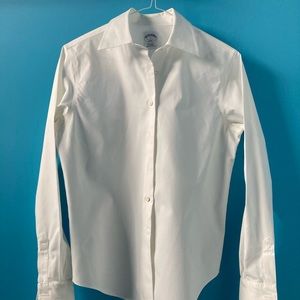 Brooks Brothers White Button Up Dress Shirt w/ French Cuffs - 2